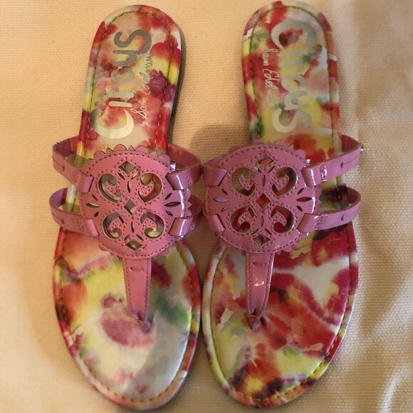 NEW (NWOT) Circus by Sam Edelman pink/multi Clara flip-flops sz 7.5 - Picture 2 of 12